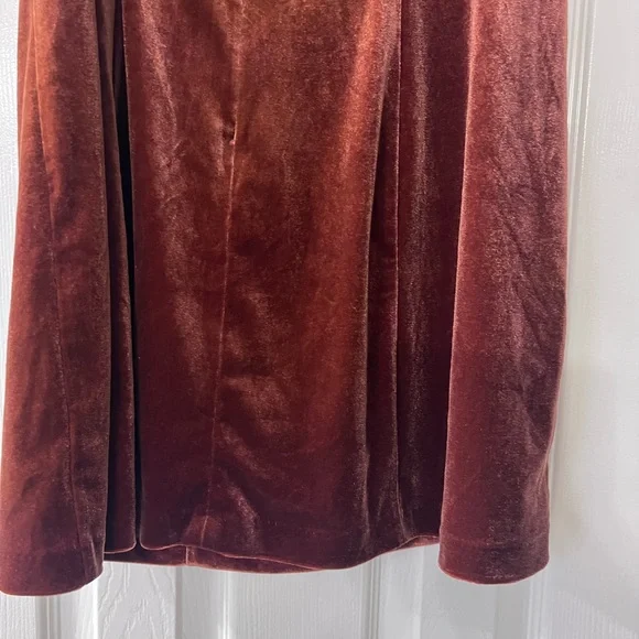 DANIELLE BERNSTEIN Rust Velvet Dress - Picture 7 of 7